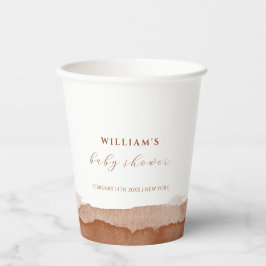 Minimaal Boho Terracotta Ombre Baby shower Papieren Bekers