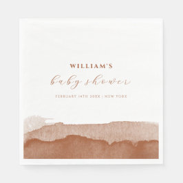 Minimaal Boho Terracotta Ombre Baby shower Servet
