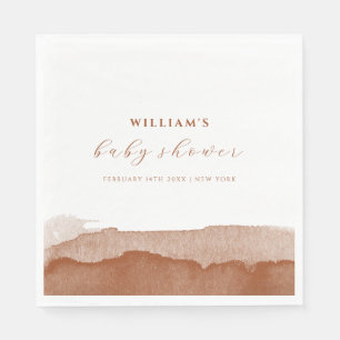 Minimaal Boho Terracotta Ombre Baby shower Servet