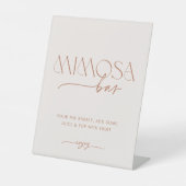 Minimaal Boho Vrijgezellenfeest Mimosa Bar Reclamebord Met Voetstuk (Voorkant)