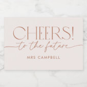 Minimaal Boho-Vrijgezellenfeest neutraal Sparkling Wijnetiket (Enkel label)