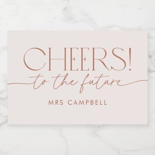 Minimaal Boho-Vrijgezellenfeest neutraal Sparkling Wijnetiket (Enkel label)