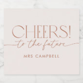 Minimaal Boho-Vrijgezellenfeest neutraal Sparkling Wijnetiket (Enkel label)