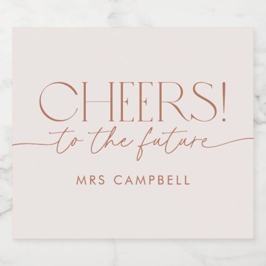 Minimaal Boho-Vrijgezellenfeest neutraal Sparkling Wijnetiket (Enkel label)