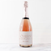 Minimaal Boho-Vrijgezellenfeest neutraal Sparkling Wijnetiket