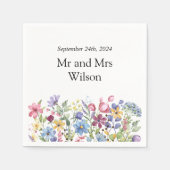 Minimaal Boho Wildflower-diner Servet (Voorkant)