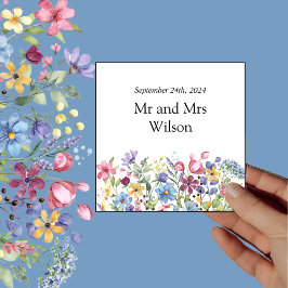 Minimaal Boho Wildflower-diner Servet