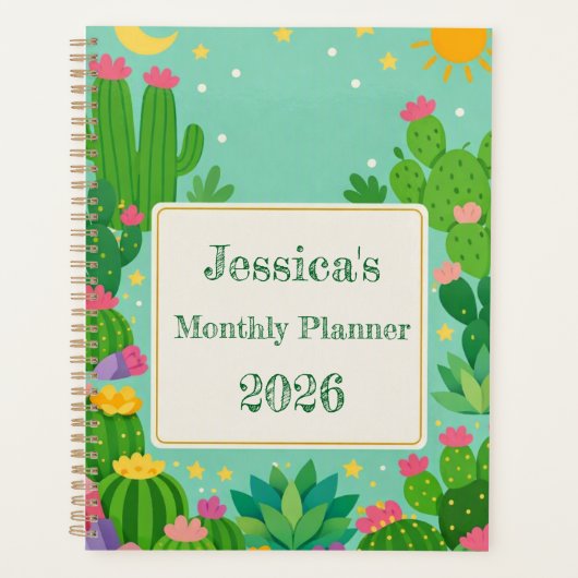 Minimaal Boho Woestijn Thema maandelijks Planner (Voorkant)