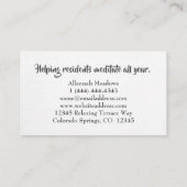 Minimaal Boho Yoga en Wellness Visitekaartje leraa (Achterkant)