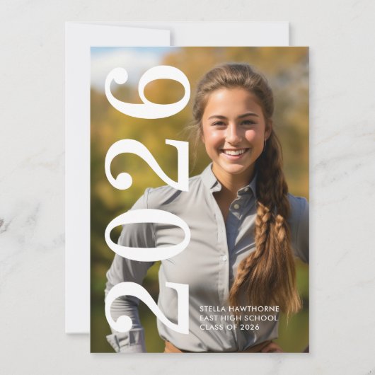 Minimaal Bold Klassiek 2026 Afstuderen Aankondiging (Voorkant)