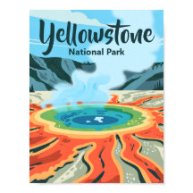 Minimaal Bold Retro Yellowstone Regenboog Hot Spri
