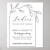 Minimaal boog bruiloft badkamer bord poster (Voorkant)