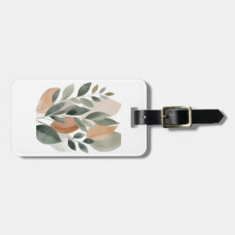 Minimaal botanisch bladpatroon bagagelabel