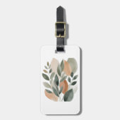 Minimaal botanisch bladpatroon bagagelabel (Voorkant verticaal)