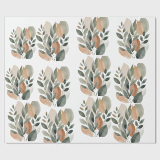 Minimaal Botanisch Bladpatroon Cadeaupapier