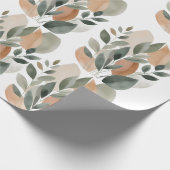 Minimaal Botanisch Bladpatroon Cadeaupapier (Hoek)