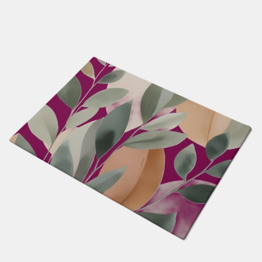 Minimaal botanisch bladpatroon deurmat (Schuin)