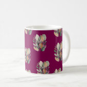 Minimaal botanisch bladpatroon koffiemok (Voorkant rechts)