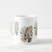 Minimaal botanisch bladpatroon koffiemok (Voorkant links)