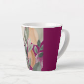 Minimaal Botanisch Bladpatroon Latte Mok (Rechterhoek)