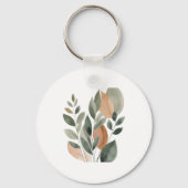 Minimaal Botanisch Bladpatroon Sleutelhanger (Achterkant)