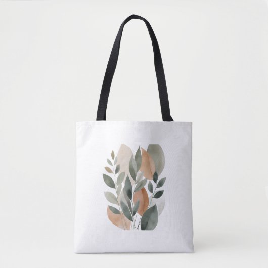 Minimaal Botanisch Bladpatroon Tote Bag (Voorkant)