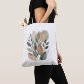Minimaal Botanisch Bladpatroon Tote Bag (Dichtbij)