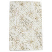Minimaal botanisch lijnkunstpatroon (1) medium cadeauzakje (Voorkant)