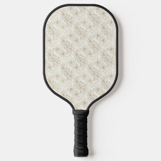 Minimaal botanisch lijnkunstpatroon (1) pickleball paddle (Voorkant)