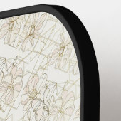 Minimaal botanisch lijnkunstpatroon (1) pickleball paddle (Links Detail)