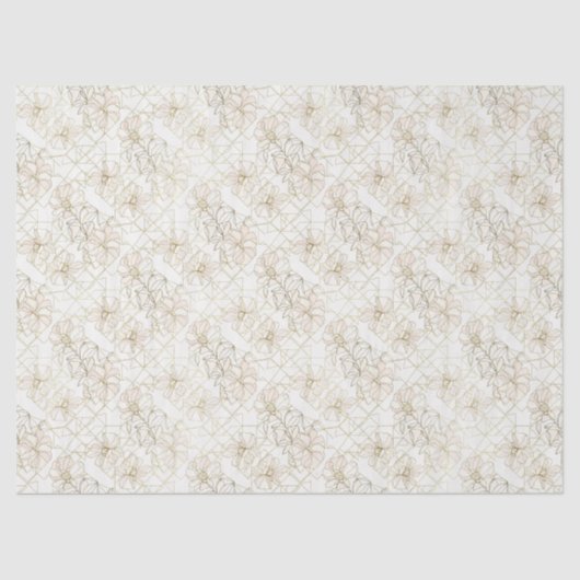 Minimaal botanisch lijnkunstpatroon (1) tissuepapier (Voorkant)