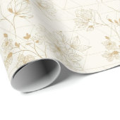 Minimaal botanisch lijnkunstpatroon (2) cadeaupapier (Rol Hoek)