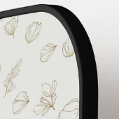 Minimaal botanisch lijnkunstpatroon (3) pickleball paddle (Links Detail)