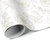 Minimaal botanisch lijnkunstpatroon (4) cadeaupapier (Rol Hoek)