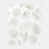 Minimaal botanisch lijnkunstpatroon (4) fleece deken (Voorkant)