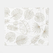 Minimaal botanisch lijnkunstpatroon (4) fleece deken (Voorkant (Horizontaal))