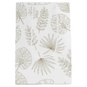 Minimaal botanisch lijnkunstpatroon (5) medium cadeauzakje (Achterkant)