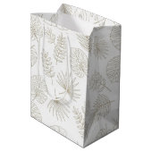 Minimaal botanisch lijnkunstpatroon (5) medium cadeauzakje (Achterkant Gekanteld)