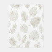 Minimaal botanisch lijnkunstpatroon (6) fleece deken (Voorkant)