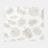 Minimaal botanisch lijnkunstpatroon (6) fleece deken (Voorkant (Horizontaal))