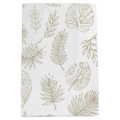 Minimaal botanisch lijnkunstpatroon (6) medium cadeauzakje (Achterkant)