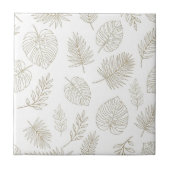 Minimaal botanisch lijnkunstpatroon (6) tegeltje (Voorkant)