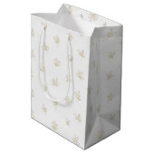 Minimaal botanisch lijnkunstpatroon (7) medium cadeauzakje (Achterkant Gekanteld)