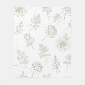Minimaal botanisch lijnkunstpatroon (8) fleece deken (Voorkant)