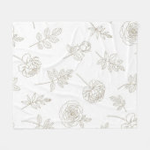 Minimaal botanisch lijnkunstpatroon (8) fleece deken (Voorkant (Horizontaal))