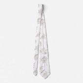 Minimaal botanisch lijnkunstpatroon (8) stropdas (Achterkant)