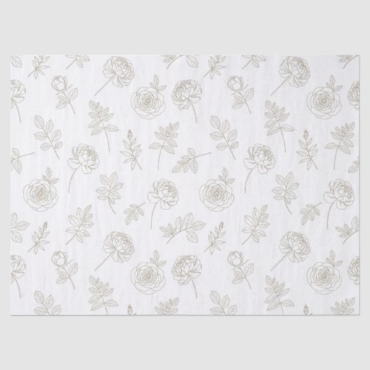 Minimaal botanisch lijnkunstpatroon (8) tissuepapier (Voorkant)