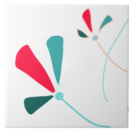 MInimaal botanisch ontwerp keramisch materiaal Tegeltje (Voorkant)