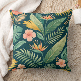 Minimaal botanisch patroon kussen