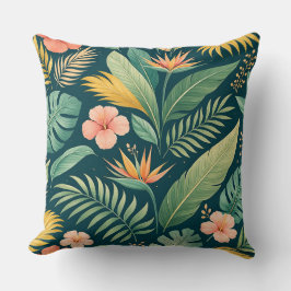 Minimaal botanisch patroon kussen